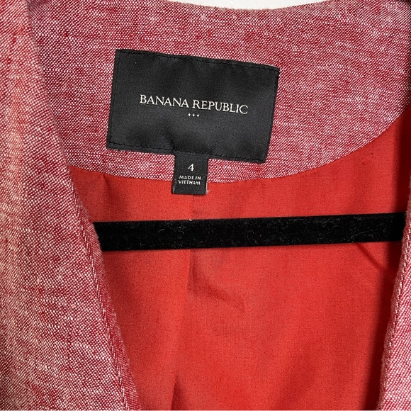 Banana Republic Linen Tie Waist Blazer in Nebula Orange - Picture 4 of 6